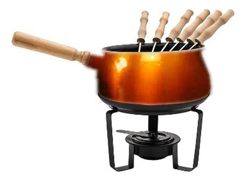 Fiamaj Set Para Fondue De Teflon Antiadherente Cobreada 6 Personas 0