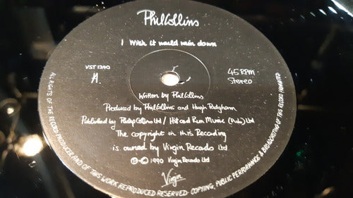 Phil Collins I Wish It Would Rain Down Vinilo Maxi Uk Joya 1