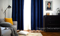 Miulee - Velvet Blue Curtains 89.8in Long, Curtain Panel Set 6