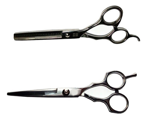 Strass Blue Scissors Kit Cut + Polish / 5.5 Inches / Hair 1