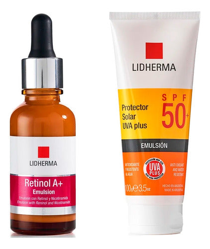 Kit Retinol A+ Emulsión + Protector Solar Uva Spf 50 Lidherm 0