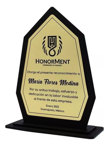 Placa De Acrílico, Trofeos, Premios Heptagonal 0