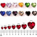 50pcs Heart Shaped Glass Rhinestones 12mm in Lilac - Pack of 50 1