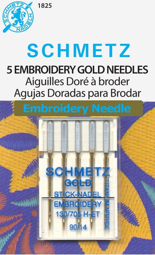 Schmetz Gold Embroidery Machine Needles - Size 14/90, 5/Pkg 0