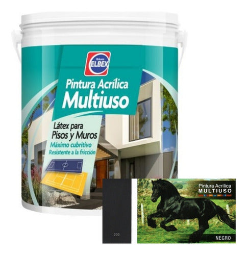 Pintura Multiuso,pisos,exterior,interior 1lt. Negro Elbex 0