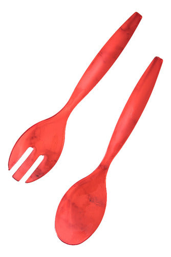 Set X4 Pinzas P/ensalada Acrilico Rojo 29 Cm 0