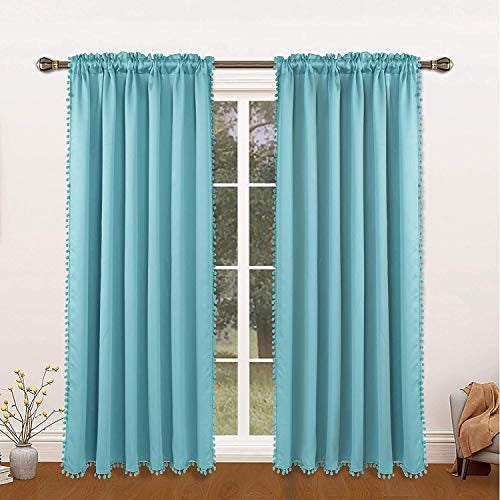 Lordtex - Cortinas Opacas Con Pompones Para Dormitorio, 52.0 6