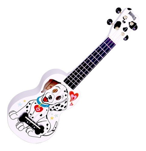 Mahalo Ukulele Ma1dwt Dalmata Soprano White with Case 2