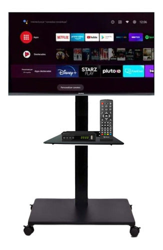 Mobile LCD Stand for TV 32/70 with Adjustable Height and 2 Shelves 0