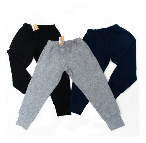 Pack of 3 Boys' Slim Fit Frizzy Jogging Pants 1
