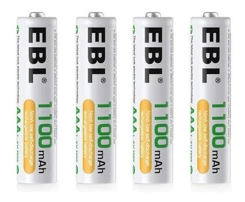 EBL Rechargeable AAA Ni-MH 1100mAh Batteries - Pack of 4 0