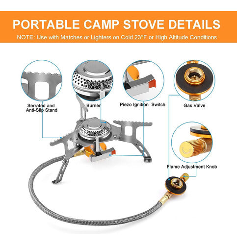 Wadeo Portable Camping Gas Stove with Case 2