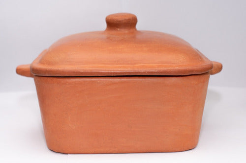 Large Handcrafted Clay Square Paella or Stew Pot 3