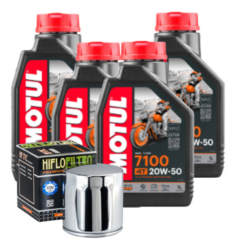 Kit Óleo Motul 7100 Sintético / Filtro Hd Fat Boy Ano 00-17 0