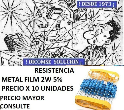 Resistencia Metal Film 2w 5% 150 Ohm 150 Ohm X 10 Unid 0