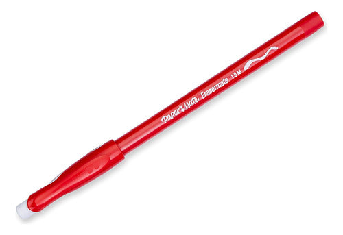 Paper Mate EraserMate Refillable Pen, Medium Point, Red 1