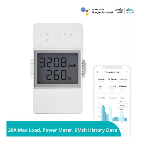 Sonoff Pow Elite Smart Wifi Switch 20 A with Power Monitoring LCD 2