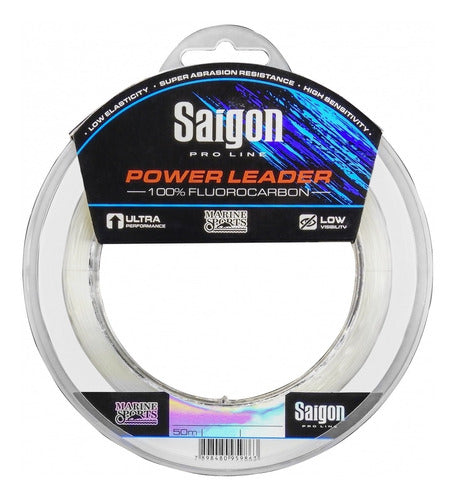 Tanza Saigón Fluocarbón 50m 0.33mm Clear 14lbs Marine Sports 0