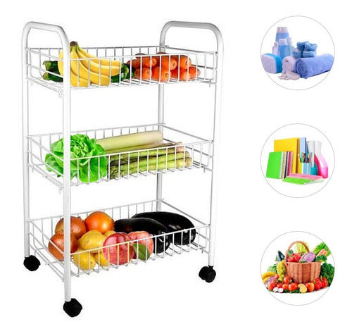 TS HOME Metal Organizer on Wheels with 3 Shelves 2