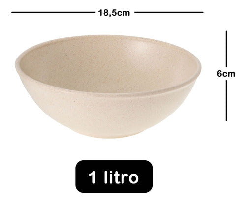 2un Tigela Bowl 1lt Salada Petiscos Bege 18,5cm 3