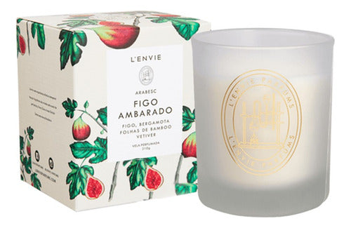 Vela Perfumada Lenvie Linha Arabesc Figo Ambarado 210g 0