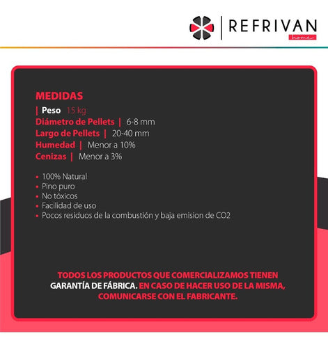 REFRIVAN Premium Wood Pellets for Heating Stoves 15kg 2