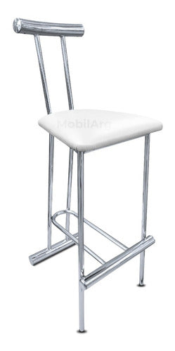 Mobilarg High Stool for Breakfast Bar Island Completely Chromed and Reinforced Modern Kitchen + Factory Warranty 4