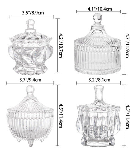 Glass Candleholder Set X6 Jar Bonbonniere 13x10 cm 1