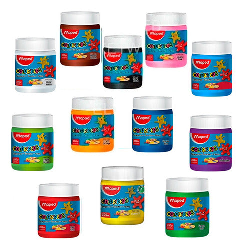 Maped Washable Tempera Pack of 12 Assorted Pots 0