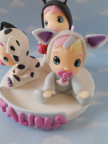 Adorno Torta Bebes Llorones Porcelana Fría 1