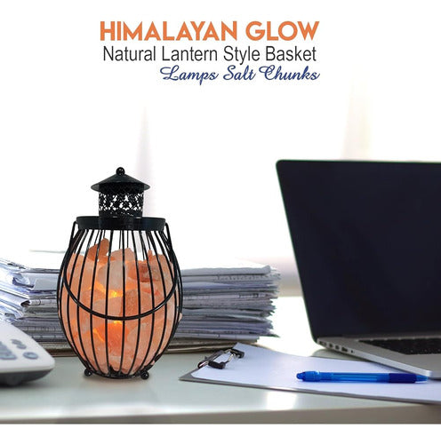 Himalayan Glow Hs1342 Linterna Estilo Cesta Lámpara De Sal, 1