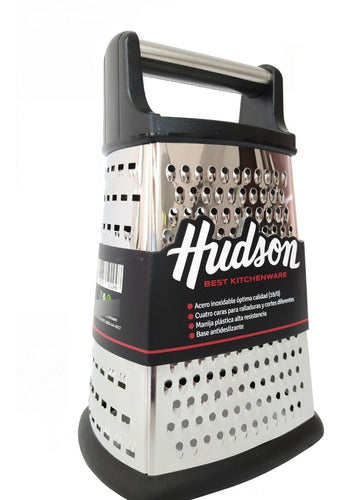 Rallador Acero Inoxidable Marca Hudson 4 Caras Base Antideslizante Detalles En Plastico Primera Calidad Super Oferta Bz3 0