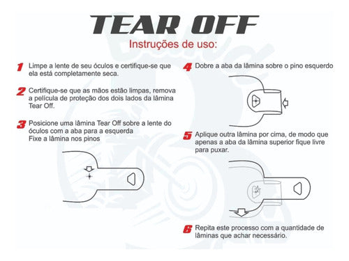 Kit Lente Transparente + 20 Tear Off Óculos Gaia Mx Pro Full 5