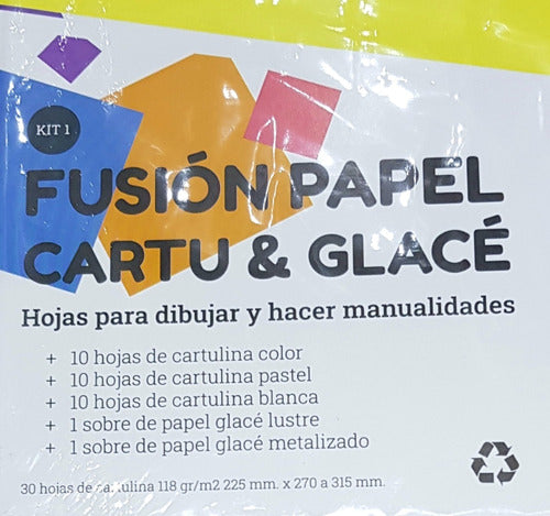 FULLESTA Kit 1-Combo Cartulinas and Papel Glacé for Drawing and Crafts 2