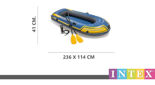 Bote Inflable Gomon Challenger Dos 2 Set Vinilo 200 Kg Intex 1