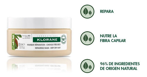 Klorane Cupuacu Bio Mascarilla Cabellos Secos Y Dañados X150 3