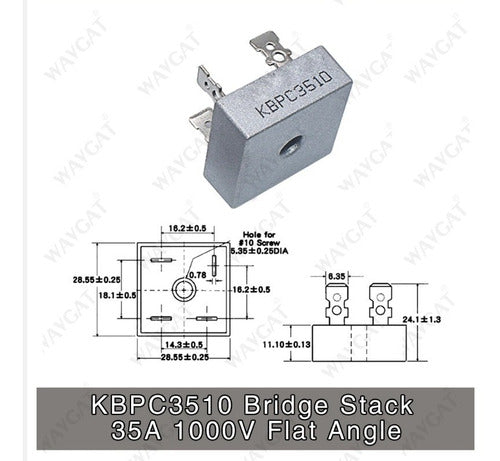 Puente Rectificador Kbpc3510 1000v 35a Itytarg 3