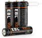 Pack of 4 EBL Lithium AAA Batteries 900mWh with USB Charger 0
