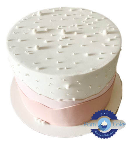 Pamcakehouse Torta Perlas Artesanal Decorada Rosa Viejo Vintage 0