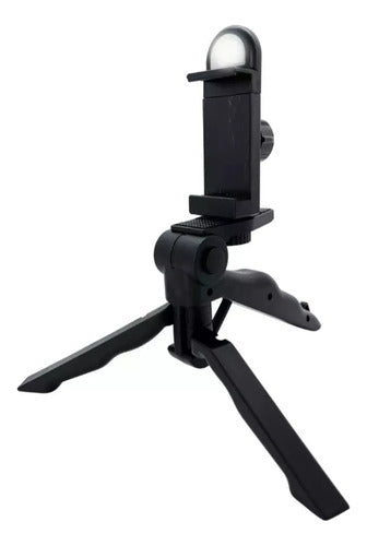 Universal Cell Phone Stabilizer Tripod with LED Flash Light Stand 0