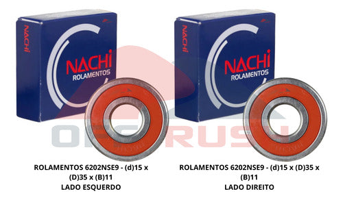 2 Rolamentos Roda Dianteira Liga Leve Nachi Ybr 125 Factor 1