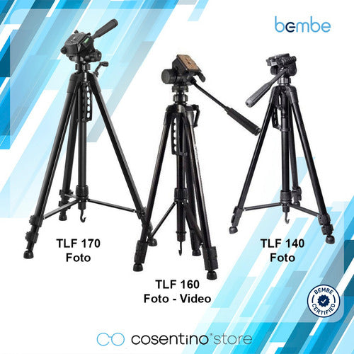 Bembe Tripode Fotografia Video 140 Cmts + Funda + Adaptador Telef 5