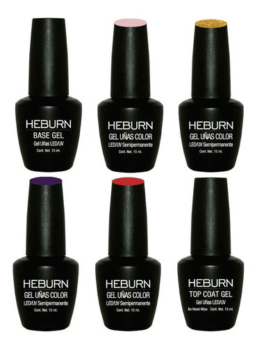 Kit X6 Esmaltes Semipermanentes Heburn P/ Cabina A Eleccion 0