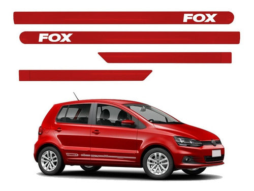 Jogo Friso Lateral Porta Vw Fox Vermelho Tornado 2018 2019 0