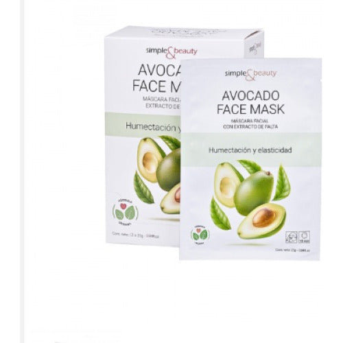 Simple & Beauty Avocado Facial Masks Box of 12 0