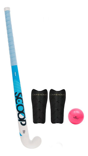 Scoop Hockey Stick Starter Kit Combo 30 to 37 with Ball and Shin Guards 0