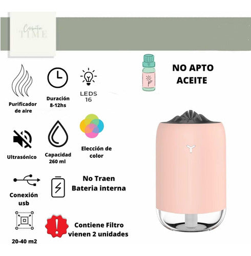 Ultrasonic USB Aromatherapy Humidifier with RGB LED Lights 2