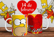 Plantillas Tazas Simpsons Valentin Enamorados #8 Sublimacion 6