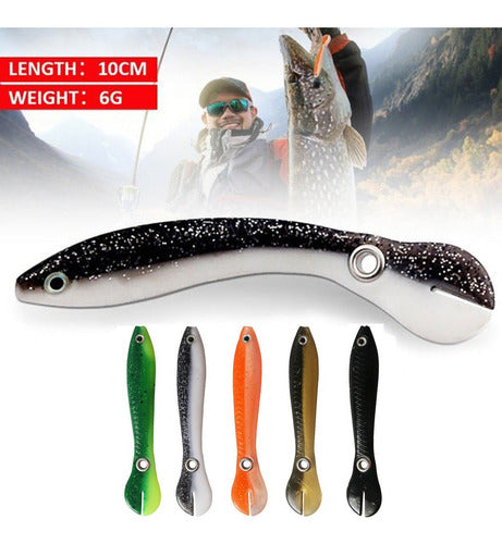 5 Peças Swing Tail Bait Bionic Loach Soft Isca 10 Cm 1