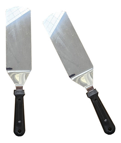 Pomatools Spatula 7.5x23 Cm, Steel Blade with Step Handle 0